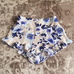 Blue floral shorts